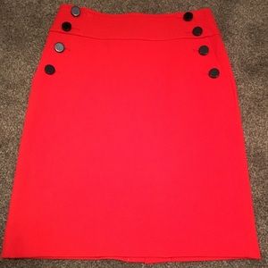 Loft Coral Red Skirt